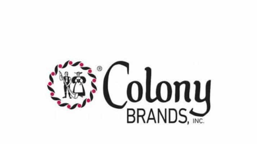 Colony Brands, Inc. logo featuring two stylized figures inside a circular border with red accents, next to the words Colony Brands, Inc. in black text on a white background.