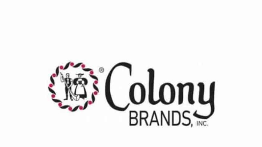 The Colony Brands, Inc. logo features two figures holding hands inside a circular wreath, with the company name in bold black letters to the right.