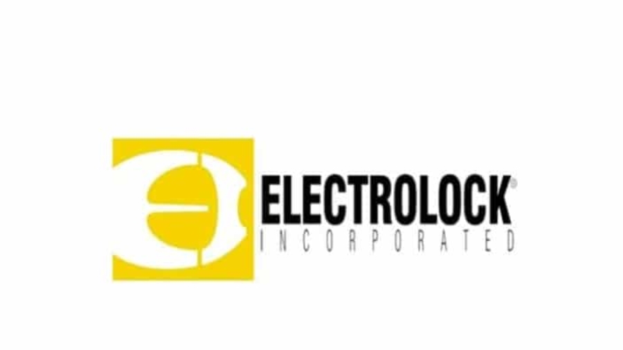 The image shows the Electrolock Incorporated logo, featuring a yellow square with a white abstract design on the left and the words ELECTROLOCK INCORPORATED in bold black letters on the right.