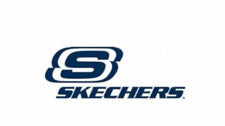 Skechers logo featuring a bold, stylized letter S above the brand name SKECHERS in navy blue capital letters on a white background.