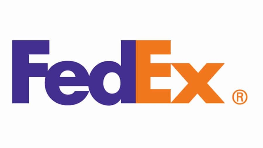 The FedEx logo with “Fed” in purple and “Ex” in orange, set against a white background. The registered trademark symbol appears to the right of the word “Ex.”.