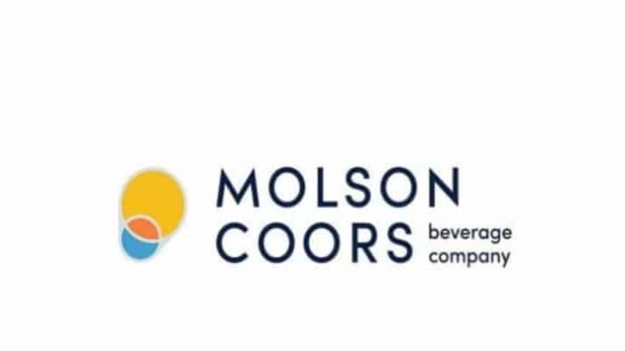 Molson Coors Beverage Company logo with overlapping yellow, blue, and orange circles on the left and the company name in bold, dark letters on the right against a white background.