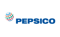 PepsiCo logo featuring a colorful, globe-like sphere with red, green, and blue curved lines to the left of bold blue text that reads PEPSICO on a light gray background.