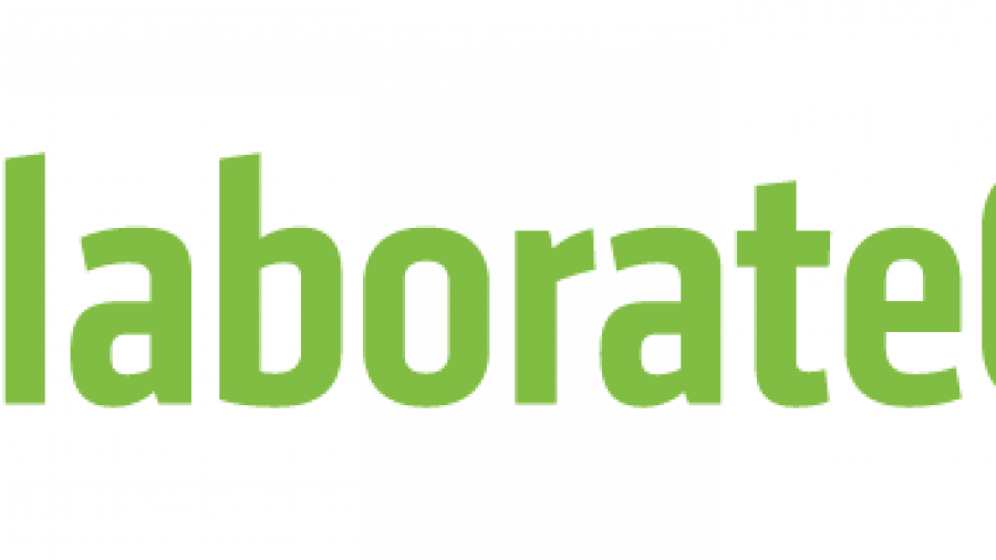 Green text CollaborateCanada with a network-style logo to the left, featuring connected dots and lines, on a light background.