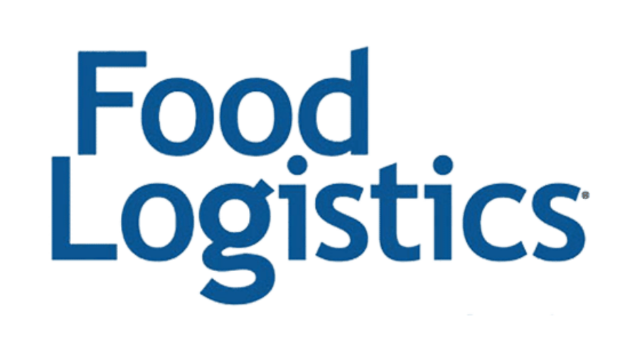The image shows the words Food Logistics in bold, blue letters on a plain white background.