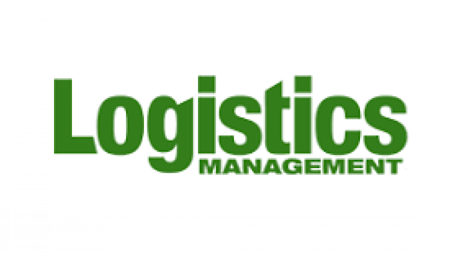 The words Logistics Management appear in bold green letters on a white background, with Logistics larger and above Management.