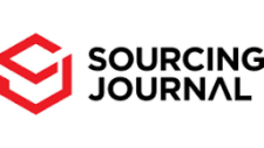 Sourcing Journal logo featuring a red geometric S icon to the left of the words SOURCING JOURNAL in bold, black uppercase letters on a white background.