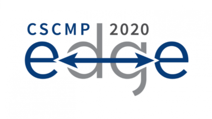 CSCMP 2020 EDGE logo with the word edge in large letters and a double-headed arrow running horizontally through the middle, connecting the two e letters.
