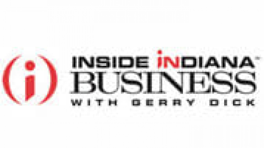 Logo for Inside Indiana Business with Gerry Dick featuring a stylized red lowercase i in a circle, with the text INSIDE INDIANA BUSINESS in black and red, and WITH GERRY DICK in smaller black letters.