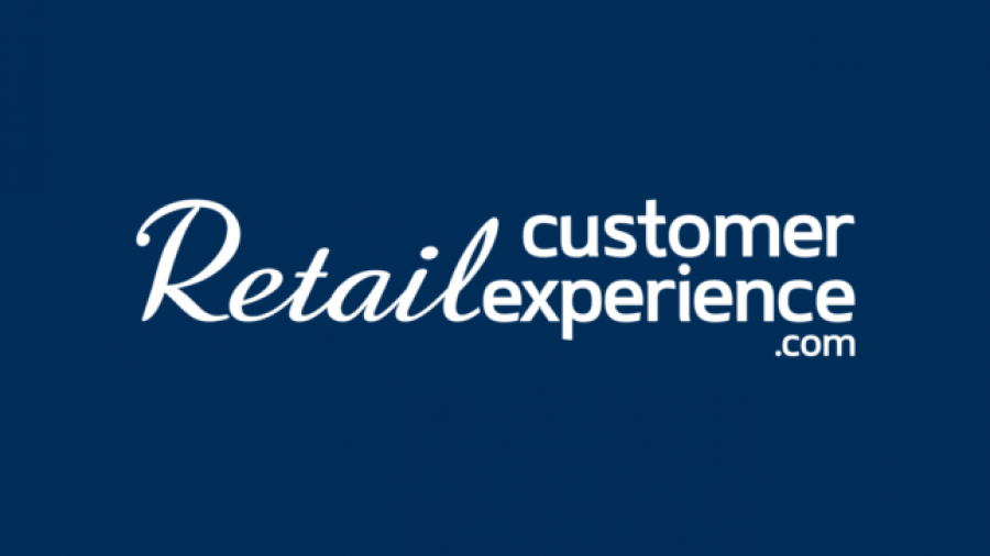 Logo with the words Retail customer experience.com in white font on a dark blue background.