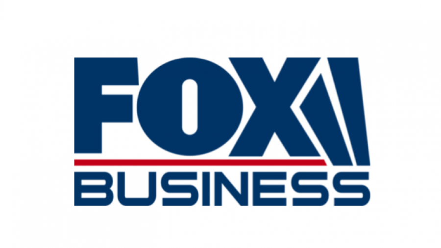 The image shows the Fox Business logo with FOX in large blue letters above a red line and BUSINESS in smaller blue letters beneath it on a white background.