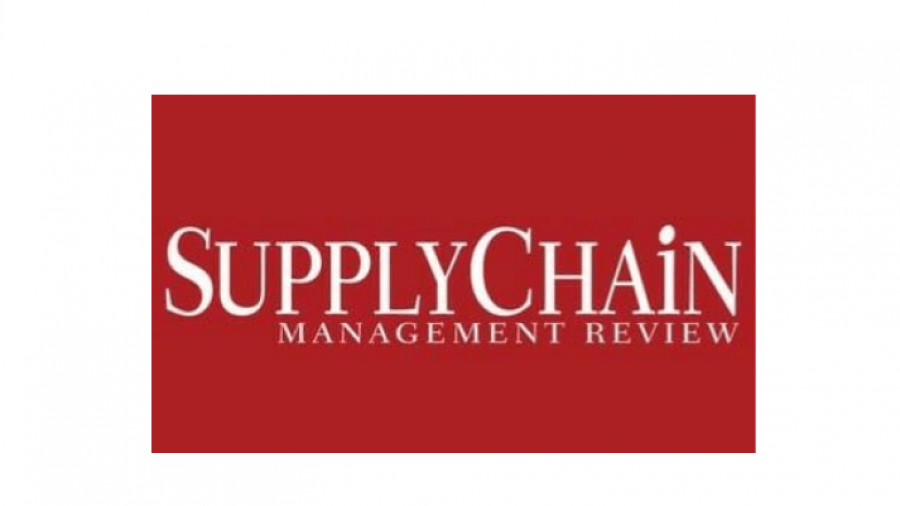 A red rectangle with the white text Supply Chain Management Review centered on it.