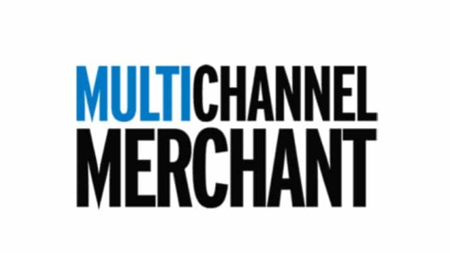 The image features the text MULTICHANNEL MERCHANT in bold capital letters. MULTI is in blue, while CHANNEL MERCHANT is in black on a white background, representing expertise in order management system solutions.