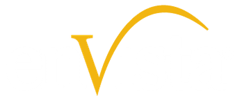 Logo for envista with the V in yellow, stylized to form an upward arch that subtly echoes the innovation seen in raas solutions, while the rest of the letters are in white on a light gray background.