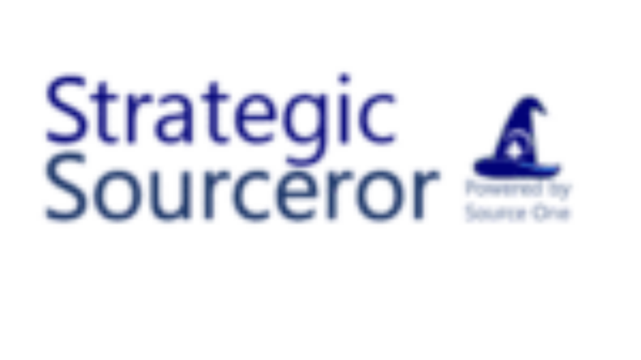 Strategic Sourceror logo with the text Powered by Source One next to a blue wizard hat.
