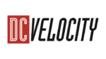 DC Velocity logo featuring DC in white, bold, outlined letters on a red square background, followed by VELOCITY in black, bold, uppercase letters on a white background.