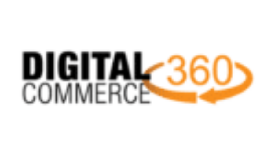 Digital Commerce 360 logo with DIGITAL in bold black, COMMERCE in gray, and 360 in orange with two orange arrows forming a circle around the number.