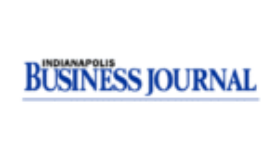 Logo of the Indianapolis Business Journal, with INDIANAPOLIS in small black letters above larger blue text that reads BUSINESS JOURNAL, and a thin blue horizontal line underneath.
