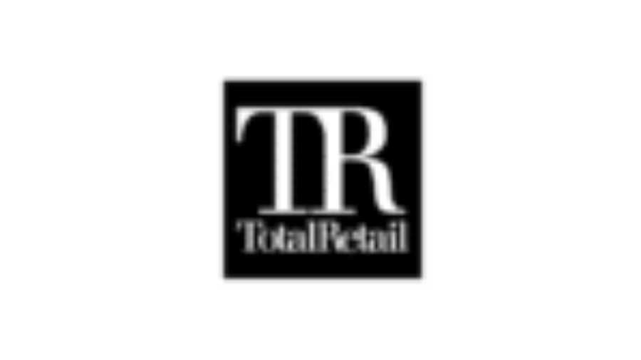 The image shows a black square with the white letters TR on top and the words Total Retail below, also in white text.