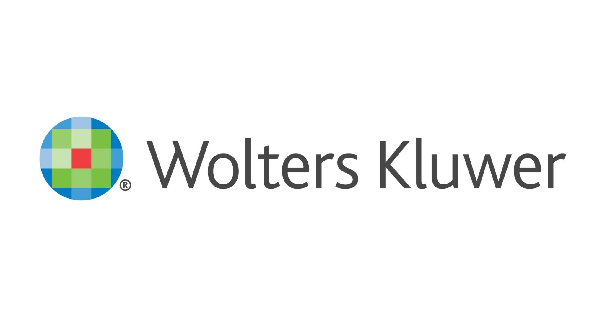 Wolters Kluwer logo featuring a multicolored globe icon with blue, green, and red segments, symbolizing global alliances, alongside the company name in gray text on a white background.