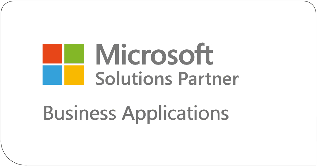 The image shows the Microsoft logo and text that reads: Microsoft Solutions Partner Business Applications on a white background, highlighting enVista, a leading services partner in supply chain for manufacturing and retail. Open new doors in FY24 with enVista.