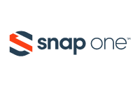 Snap One logo with a stylized S icon in blue and orange, followed by “snap one” in lowercase, modern dark blue font on light gray—open new doors in FY24 with enVista, a leading supply chain services partner for manufacturing and retail.