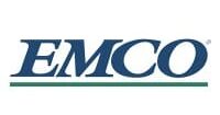 Logo with the word EMCO in bold blue, italicized capitals. A thin green line runs beneath on a white background—reflecting enVista’s expertise as a leading supply chain services partner, opening new doors in FY24 for manufacturing and retail.
