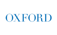 The word OXFORD is written in large, blue, uppercase letters on a light gray background.