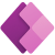 A logo with three overlapping rhombus shapes in shades of purple and pink, arranged in a layered pattern on a light background, representing the collaborative strength of the Power Platform.