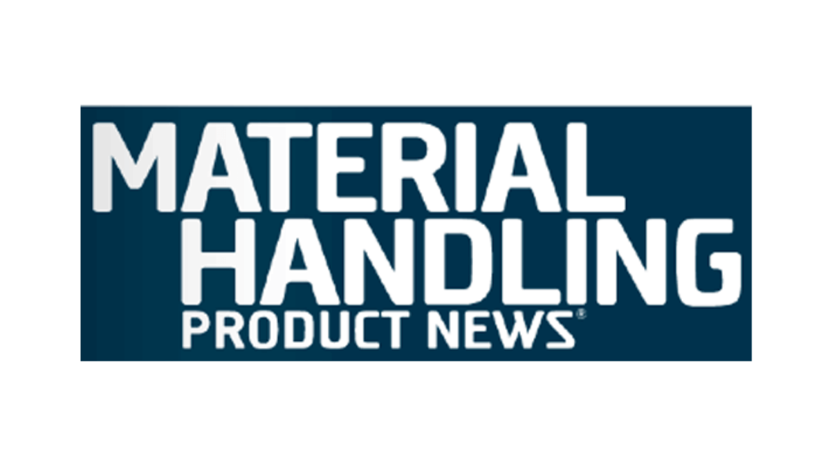 Material Handling Product News logo with bold white text on a dark blue rectangular background.