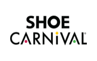 Shoe Carnival logo with the words Shoe Carnival in bold black letters; colorful dots appear in some of the letters: pink in C, yellow in I, and green in A of the word Carnival.