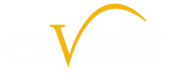 Logo for envista featuring an orange letter V with a sweeping arc, symbolizing innovation in RAAS, alongside white text on a light gray background.