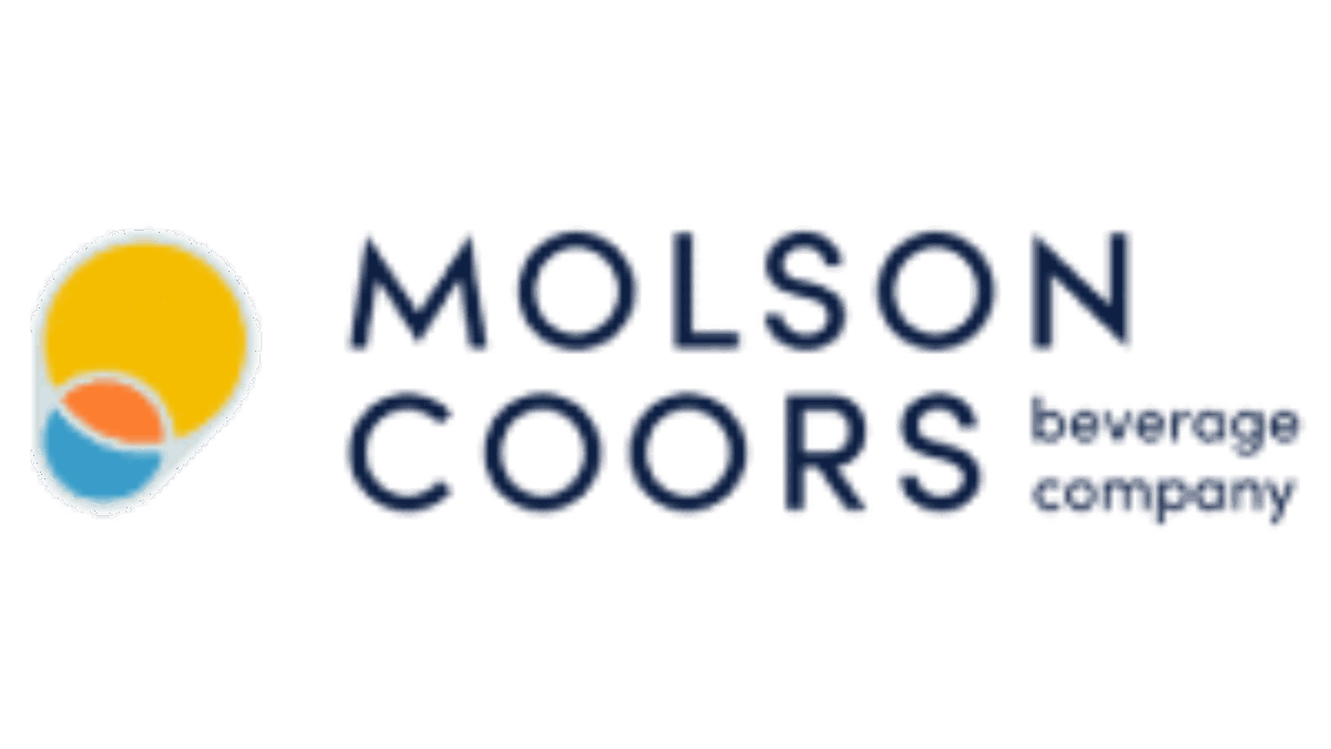 Molson Coors Beverage Company logo with a circular yellow, blue, and orange graphic on the left and the company name in bold dark blue text on the right.