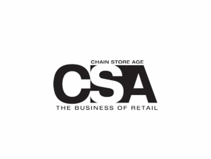 Logo with the large black letters “CSA” overlapping, with the words “CHAIN STORE AGE” above and “THE BUSINESS OF RETAIL” below on a white background.