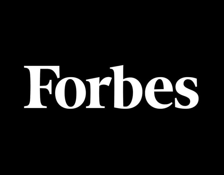 White Forbes text in a bold serif font centered on a solid black background.