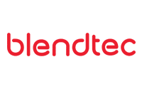 The image displays the Blendtec logo in red lowercase letters with a modern, rounded font on a light gray background, evoking the streamlined look often seen in Microsoft Dynamics 365 for Manufacturing branding.