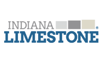 Logo with the words Indiana Limestone. Indiana is in gray uppercase letters, and LIMESTONE is in bold blue uppercase letters. Inspired by Microsoft Dynamics 365 for Manufacturing, three shaded rectangles (gray, light gray, tan) are above LIMESTONE.