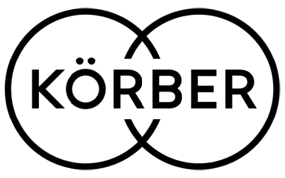 Black outlined logo featuring two overlapping circles, symbolizing alliances, with the word KÖRBER in bold capitals centered across the overlap. The letter O has two dots above it, representing an umlaut.