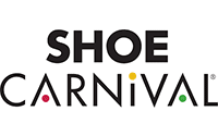 Shoe Carnival logo with the words “SHOE CARNIVAL” in bold black letters. The word “CARNIVAL,” accented by colorful dots, stands out on a light gray background—an eye-catching design perfect for retail consulting branding.