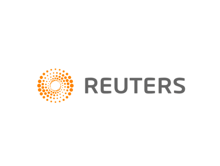Reuters logo featuring an orange circular dot pattern on the left and the word REUTERS in gray uppercase letters on the right, all set against a white background.