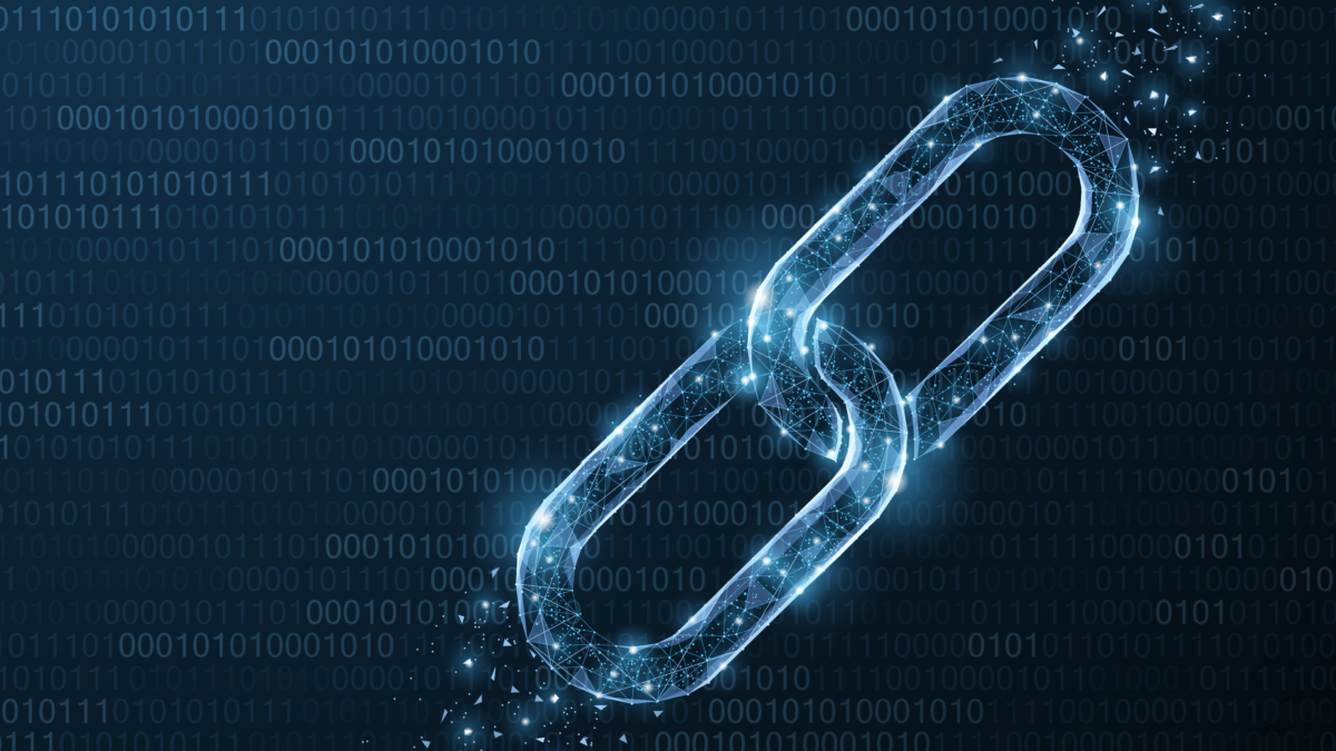 A chain with glowing lights and a link.