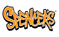 Logo for Spencers in bold, playful orange letters with a black outline on a white background.
