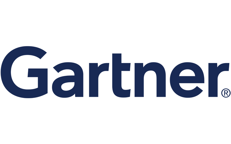 The image shows the Gartner logo with the word Gartner in bold, dark blue lettering on a light background.