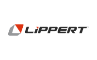 Lippert logo featuring a gray and red geometric icon to the left of the word “LIPPERT” in bold, black uppercase letters on a light background.