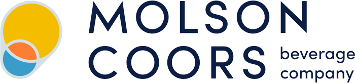 Molson Coors Beverage Company logo with overlapping yellow, orange, and blue circles on the left and the company name in bold, dark blue text on the right.
