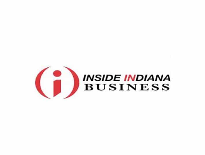 The Inside Indiana Business logo features a red lowercase i inside a red partial circle, with the words INSIDE INDIANA in black and red, and BUSINESS in black, set against a white background.