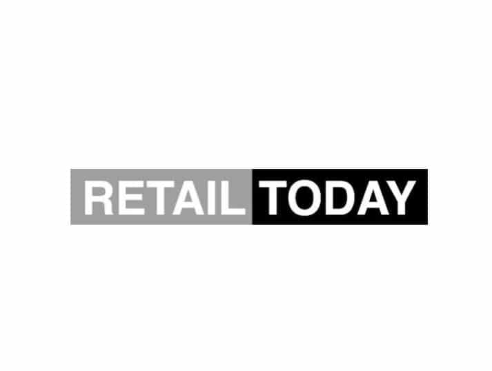 The image shows the words RETAIL TODAY in bold capital letters. RETAIL is on a light gray background with white letters, while TODAY is on a black background with white letters.