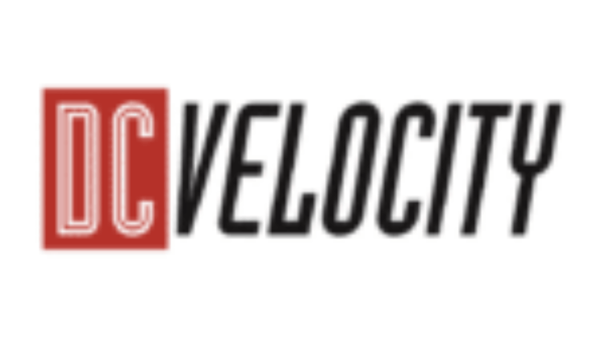 The DC Velocity logo, featuring DC in white letters inside a red square, followed by VELOCITY in bold black uppercase letters.