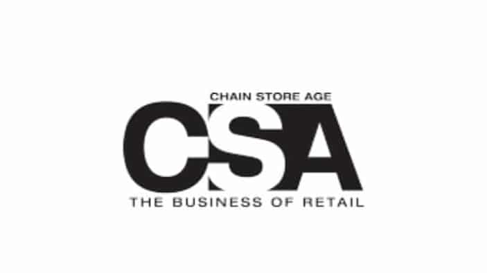 The image features the logo for Chain Store Age, displaying the large black letters CSA with the words CHAIN STORE AGE above and THE BUSINESS OF RETAIL below on a white background.