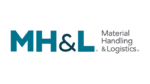 Logo with large teal letters MH&L and smaller black text to the right reading Material Handling & Logistics. on a white background.